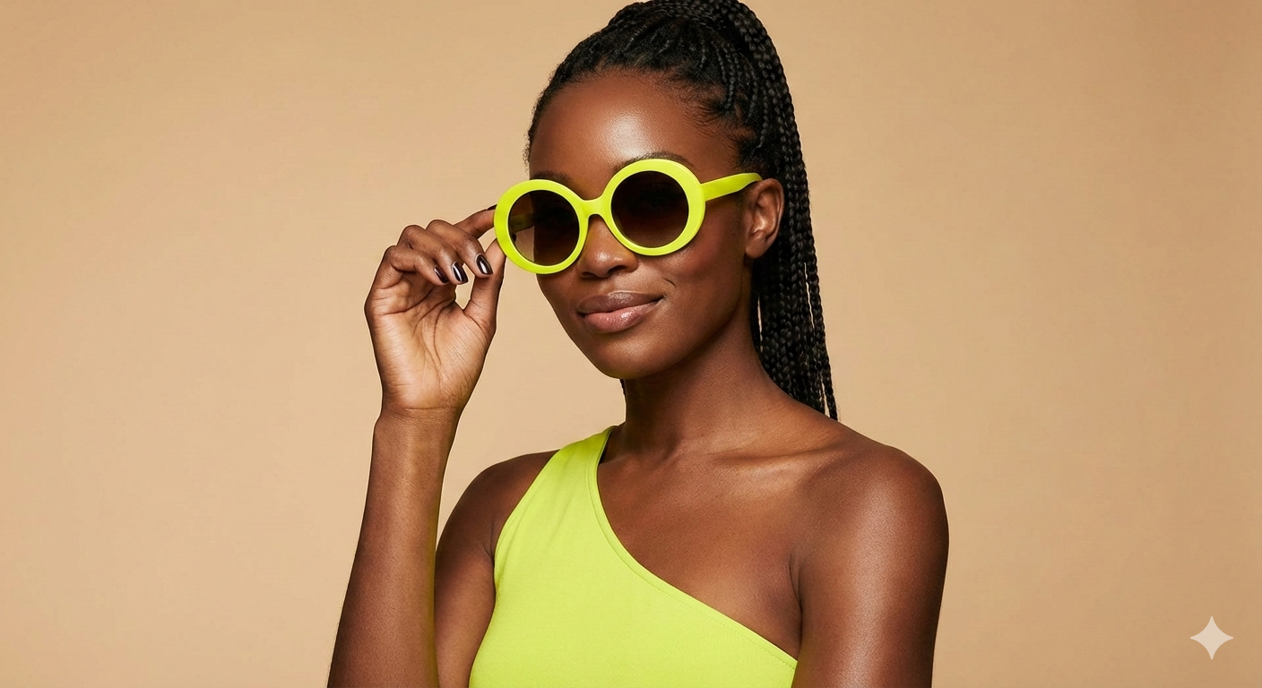 The new face of Bolt - woman with Lightning Yellow sunglasses